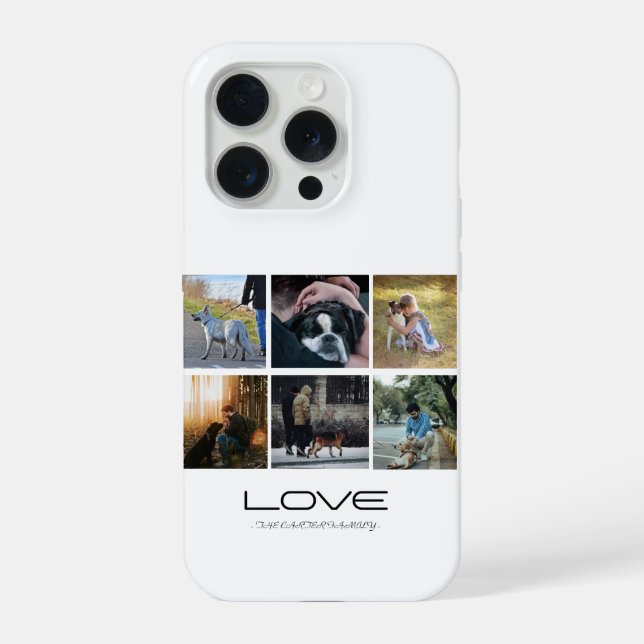 Funda Para iPhone Love Dog Family Portrait Collage Design (Reverso )