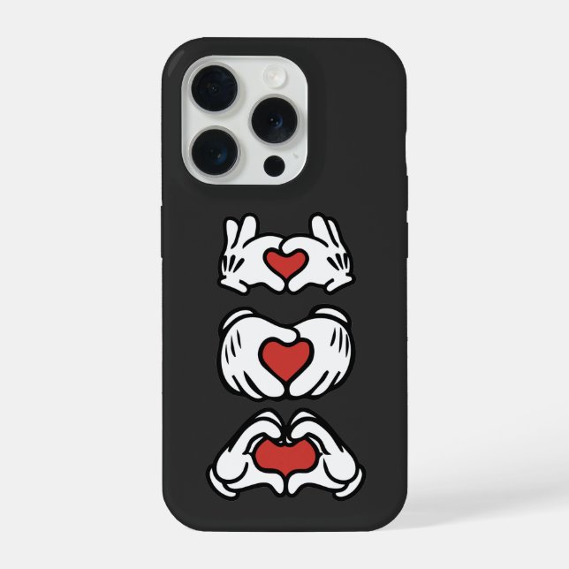 Funda Para iPhone Love Red Heart Mouse Hands (Reverso )