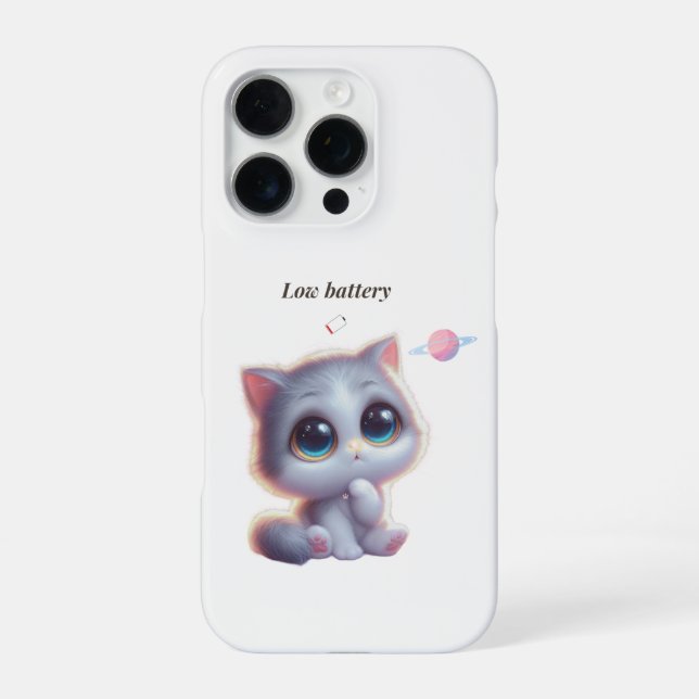 Funda Para iPhone Low Battery Cat Meme Phone Case (Reverso)