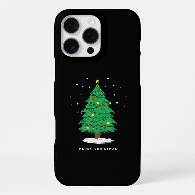 Funda Para iPhone Luces de árbol de Navidad retro de Santa Feliz Nav (Reverso )