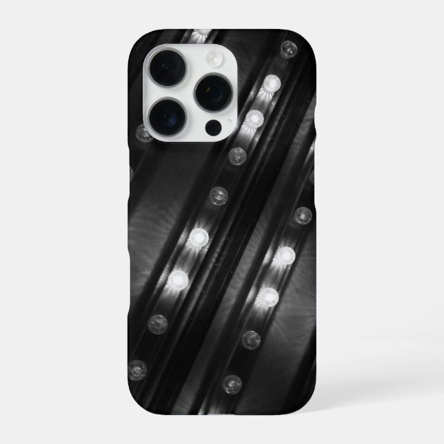 Funda Para iPhone Luces de destellos en blanco y negro (Reverso)