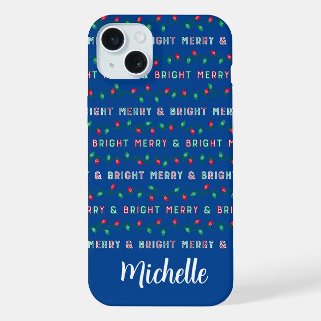 Funda Para iPhone Luces de Navidad Azules (Reverso )