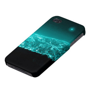 Carcasa Para iPhone 4 Luces de neón de la ciudad