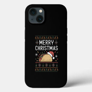 Luces de suéter feas de Navidad Santa Taco Christm