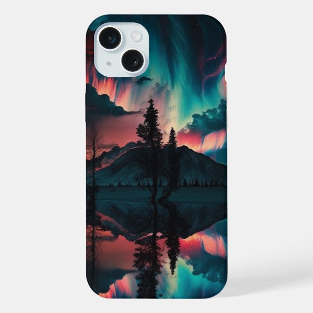 Funda Para iPhone Luces del Norte de neón (Reverso )