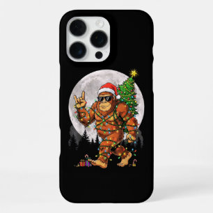 Funda Para iPhone 16 Pro Max Luces Divertidas de Navidad de Bigfoot y Luna