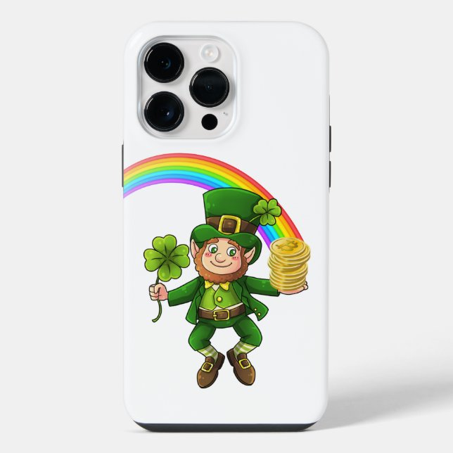 Funda Para iPhone Lucky Bitcoin Arcoíris Duende (Reverso )
