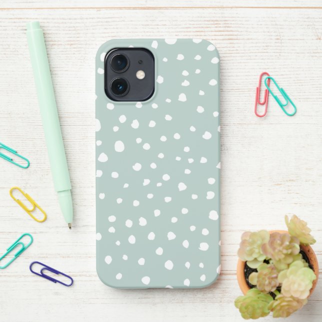 Funda Para iPhone Lugares verdes de Dalmacia, puntos dálmatas, punta (En el escritorio)