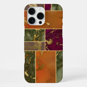 Funda Para iPhone 16 Pro Max Lujo de Otoño   Mármol Geométrico de Tonos Joya Do