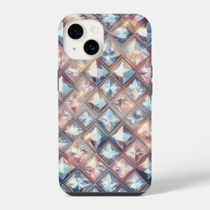 Funda Para iPhone 14 Lujo Diamante de Cristal 3D y Rosa de Oro Brillant