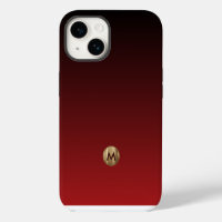 Lujo Elegante Monograma en Oro Bruñido Rojo