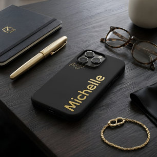 Lujo Minimalista Nombre Personalizado en Negro y O