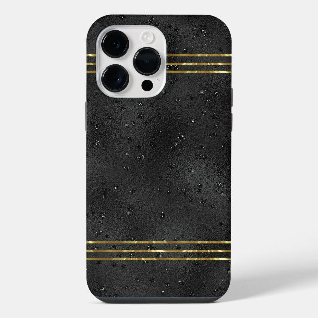 Funda Para iPhone Lujo Negro monocromático fondo de cristal Samsung (Reverso )