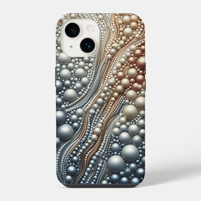 Funda Para iPhone Lujo Perla de flujo gradiente 3D y Bea iridiscente (Reverso )