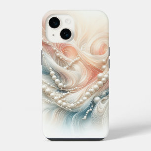Funda Para iPhone 14 Lujo Vintage Floral Rosa y Florecillas Blancas en