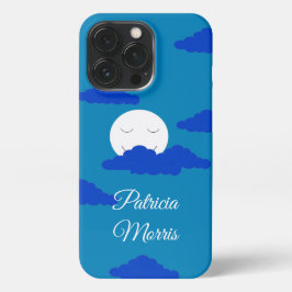 Funda Para iPhone 13 Pro Luna al inicio del ocaso: Azul