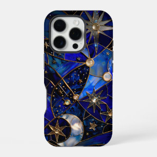 Funda Para iPhone 16 Pro Luna Celeste Noche Estrellada Vidrio Emplomado
