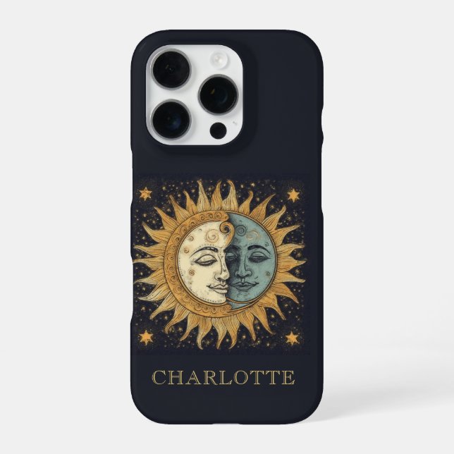Funda Para iPhone Luna de Sol Celestial Personalizada (Reverso)