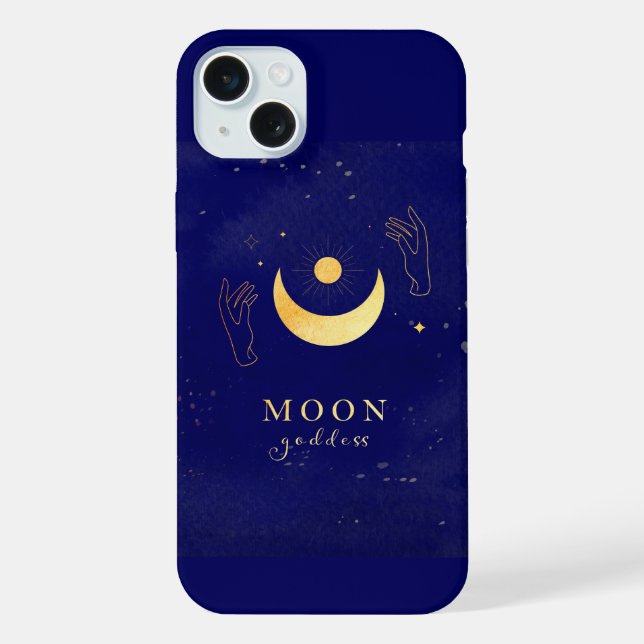 Funda Para iPhone Luna Dorada Con Manos (Reverso )
