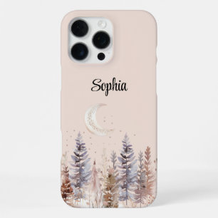 Funda Para iPhone 16 Pro Max Luna Rosada Árboles Purpura