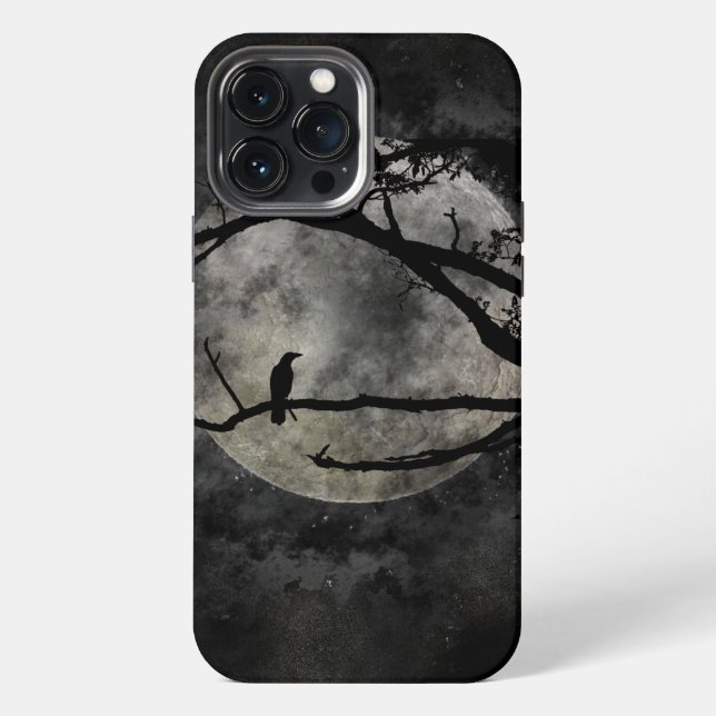 Funda Para iPhone Luna y Cuervo (Reverso )