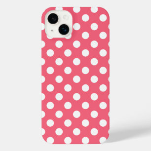 Funda Para iPhone 14 Plus Lunares blancos sobre coral
