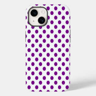 Funda Para iPhone 14 Lunares blancos y morados