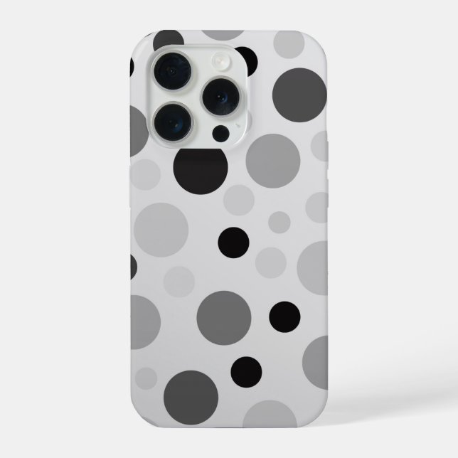 Funda Para iPhone Lunares negros y grises,  (Reverso )