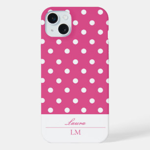 Lunares rosados y blancos femeninos y elegantes