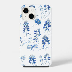 Funda Para iPhone 14 Lupinos Flor de Texas Floral Arco Azul Patrón