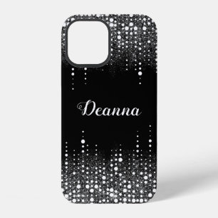 Funda Para iPhone 12 Luvia Plateada con Brillo Glamurosa Glam Nombre