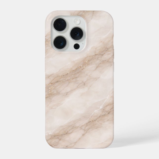 Funda Para iPhone Luxury Ivory Fog Marble Texture Soft Taupe Veining (Reverso )