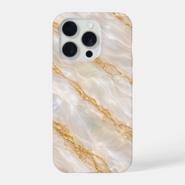 Funda Para iPhone Luxury Pearl Marble Gold Vein Phone Case (Reverso )
