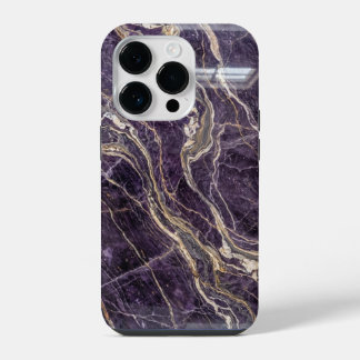 Funda Para iPhone 14 Pro Luxury Purple and Gold Marble iPhone Case