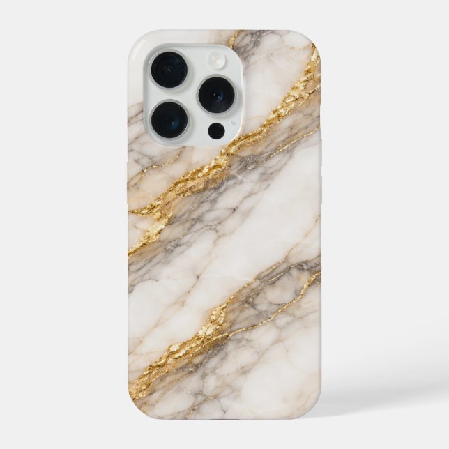 Funda Para iPhone Luxury White Calacatta Marble with Gold Veins (Reverso )