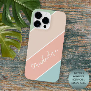 Funda Para iPhone 16 Pro Max Luz personalizada Verde Azul Melocotón Naranja Ray