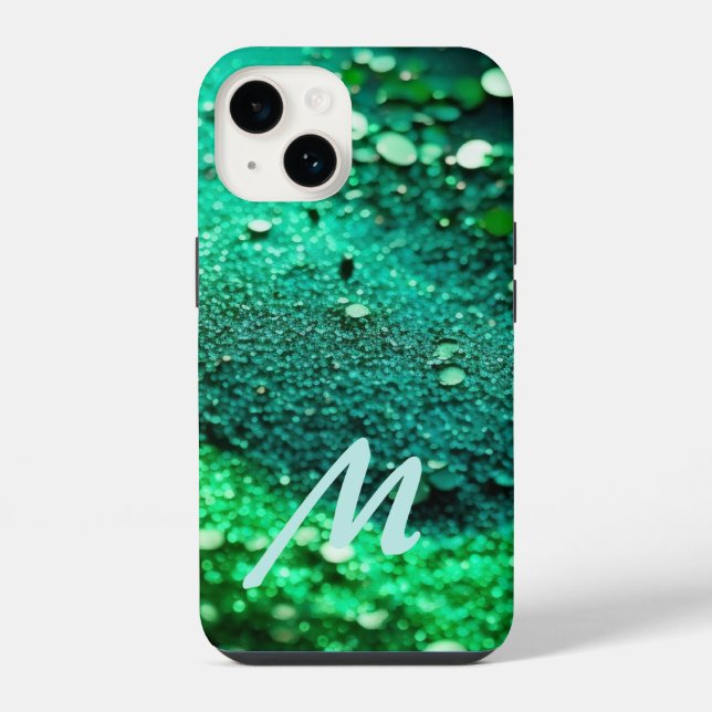 Funda Para iPhone Luz Verde Monogramada  (Reverso )