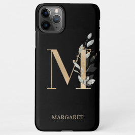 Funda Para iPhone 11Pro Max M Monograma Floral Personalizado