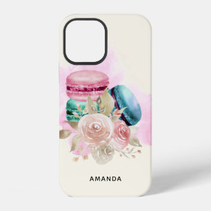 Funda Para iPhone 12 Macarons Coloridos y Flores Acuarela