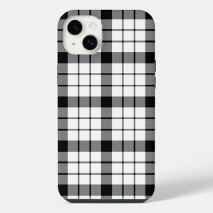 Funda Para iPhone 14 Plus MacFarlane tartán cuadros negros blancos