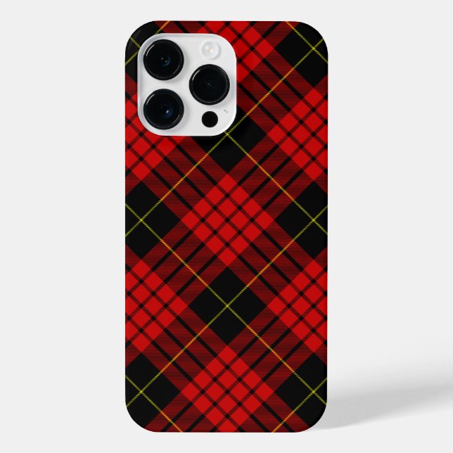 Funda Para iPhone MacQueen Tartán rojo y negro (Reverso)