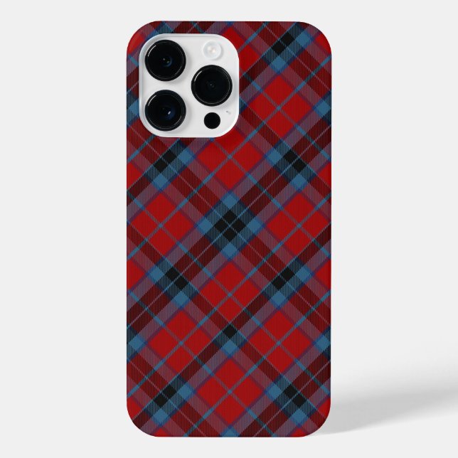 Funda Para iPhone MacTavish Tartan rojo y azul (Reverso)