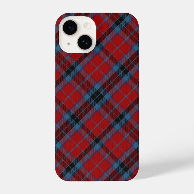 Funda Para iPhone MacTavish Tartan rojo y azul (Reverso )