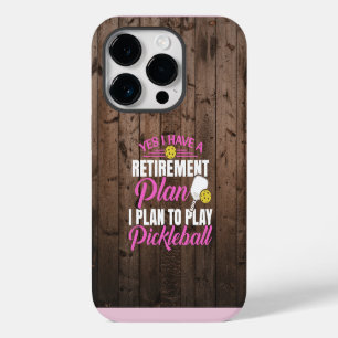 Funda Para iPhone 14 Pro Madera Rústica Funny Pickleball Rosa