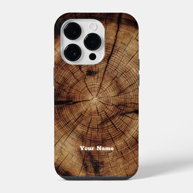Funda Para iPhone Madera Rústica Grano Monograma (Reverso )