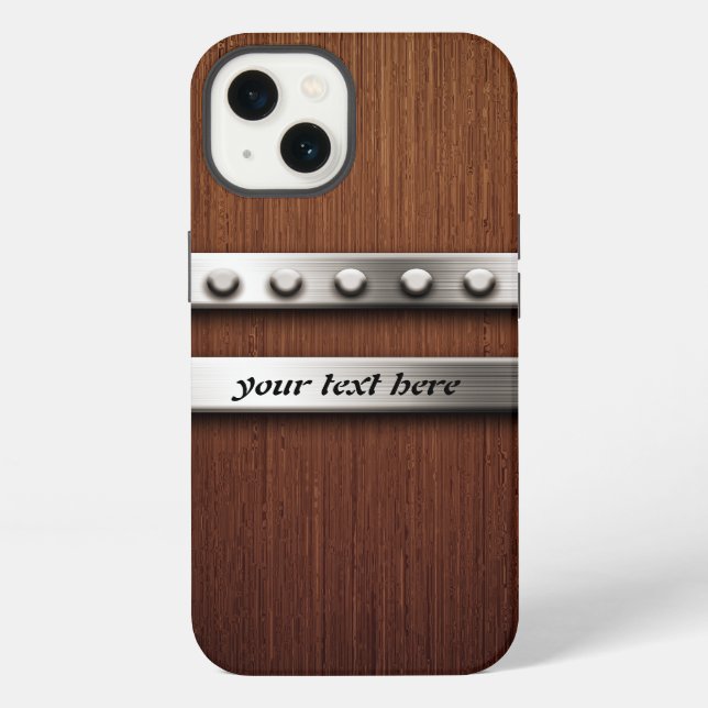 Funda Para iPhone Madera y Metal (Reverso )