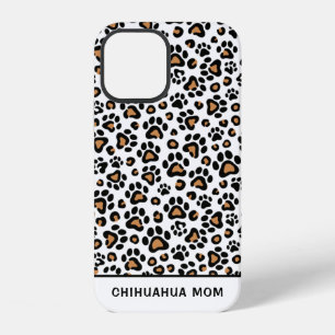 Funda Para iPhone 12 Madre de perro Chihuahua con huella de leopardo