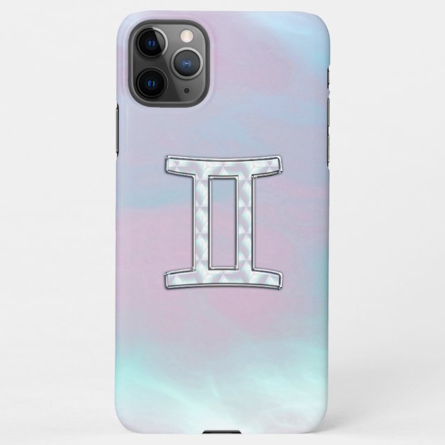 Funda Para iPhone Madre del Rótulo Gemini Zodiac estilo Perla (Reverso)