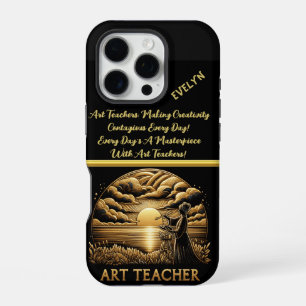 Funda Para iPhone 16 Pro Maestra de arte pinta un atardecer tranquilo