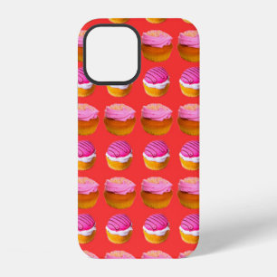 Funda Para iPhone 12 Magdalenas, cupcakes con crema blanca y rosa en un
